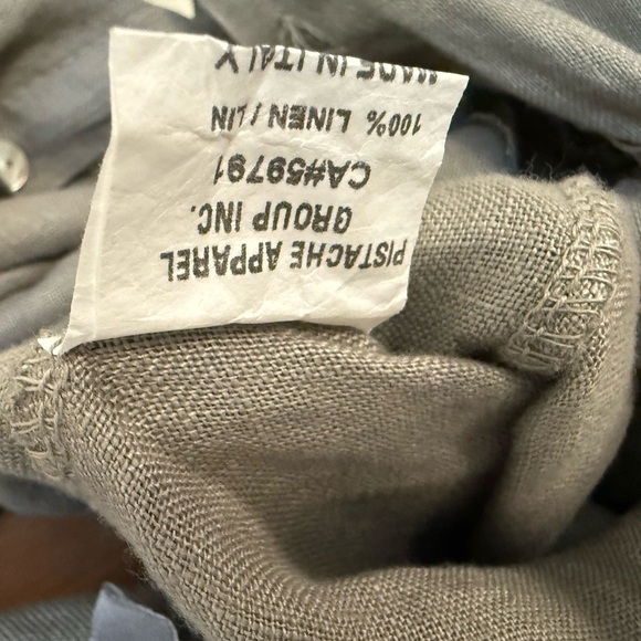 Pistache M MINT/NEW linen (100 percent linen) Wide Leg Jumpsuit with Relaxed Fit - Picture 12 of 15